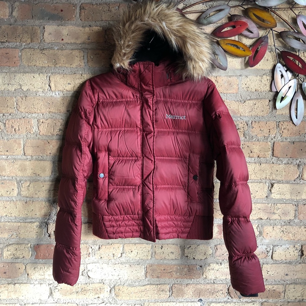 Marmot Women’s Down Crop Jacket with Fur Trim Hood